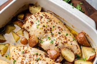 Baked Honey Dijon Hen and Potatoes